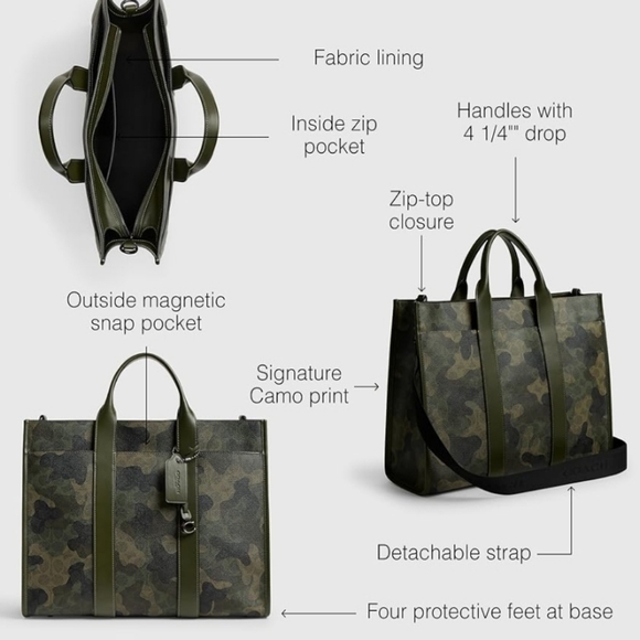 Coach Wesley Camouflage - Green and Black - Picture 3 of 8